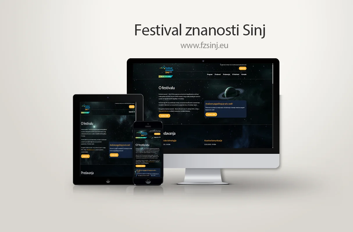 Izrada web stranice za Festival znanosti Sinj – Code From The Hill portfolio projekt