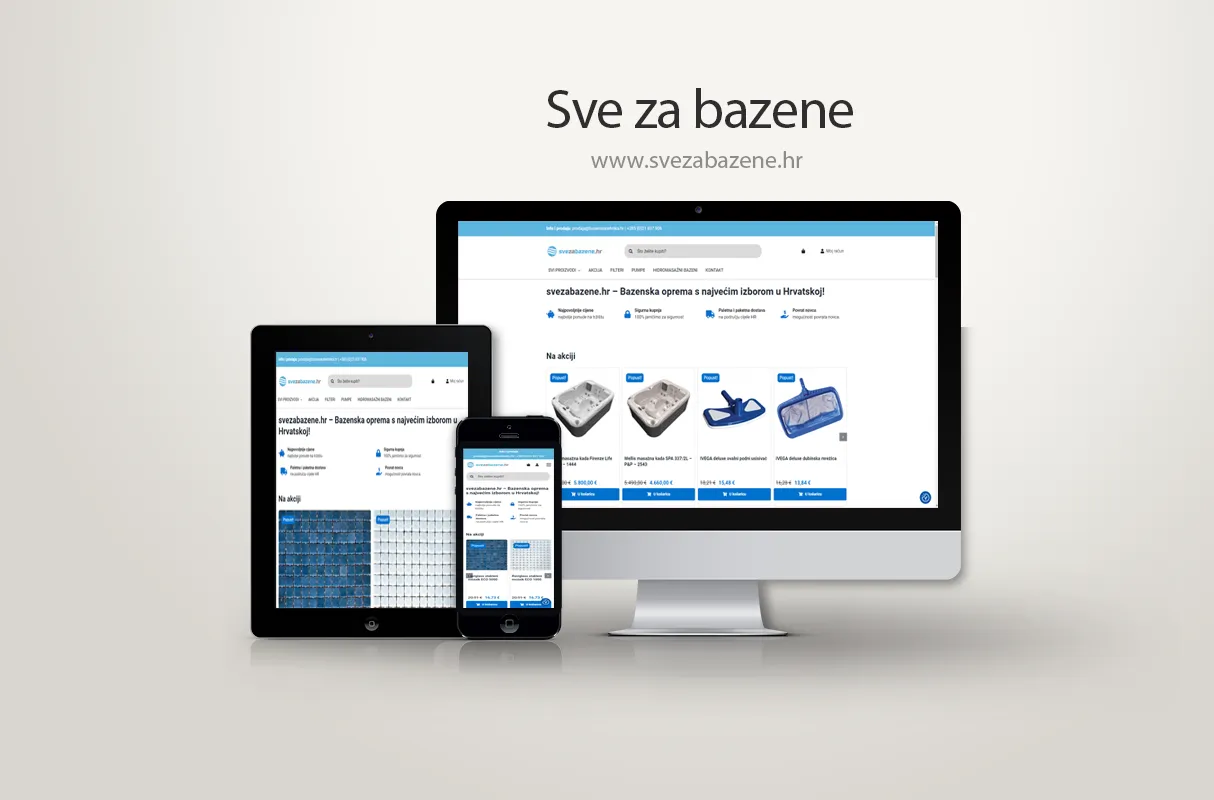 Prikaz (mockup) web stranice svezabazene.hr